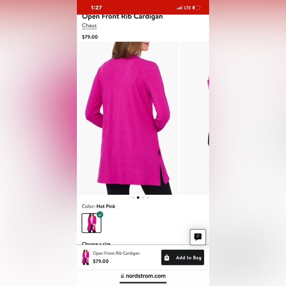 Chaus New York Open Front Rib Cardigan - Picture 7 of 7